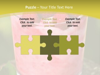 A Glass Of Raspberry Yogurt On A Wooden Table PowerPoint Template