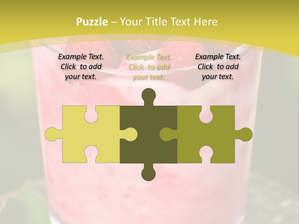 A Glass Of Raspberry Yogurt On A Wooden Table PowerPoint Template