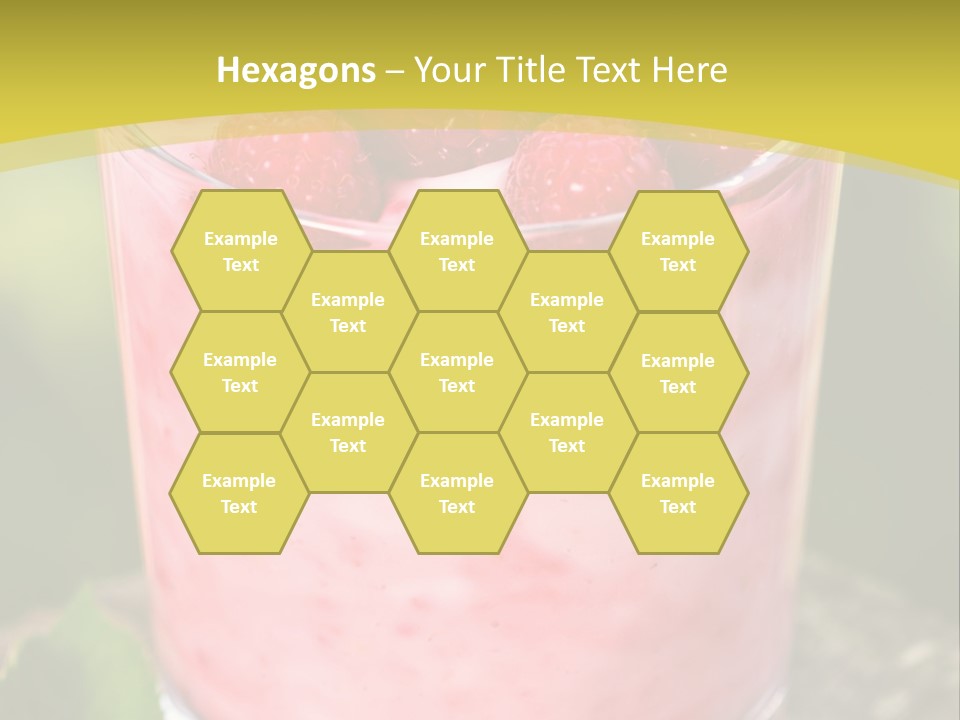 A Glass Of Raspberry Yogurt On A Wooden Table PowerPoint Template