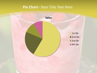 A Glass Of Raspberry Yogurt On A Wooden Table PowerPoint Template