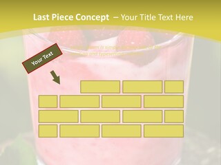 A Glass Of Raspberry Yogurt On A Wooden Table PowerPoint Template