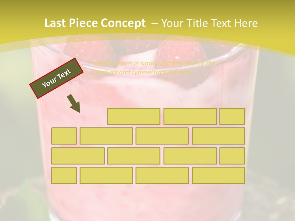 A Glass Of Raspberry Yogurt On A Wooden Table PowerPoint Template