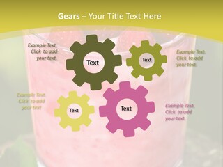 A Glass Of Raspberry Yogurt On A Wooden Table PowerPoint Template