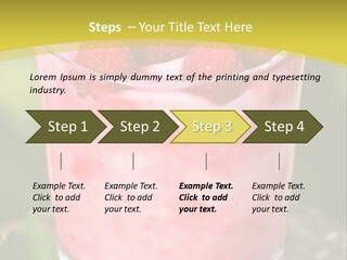 A Glass Of Raspberry Yogurt On A Wooden Table PowerPoint Template