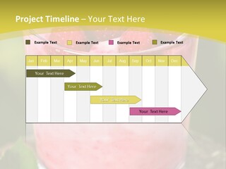 A Glass Of Raspberry Yogurt On A Wooden Table PowerPoint Template