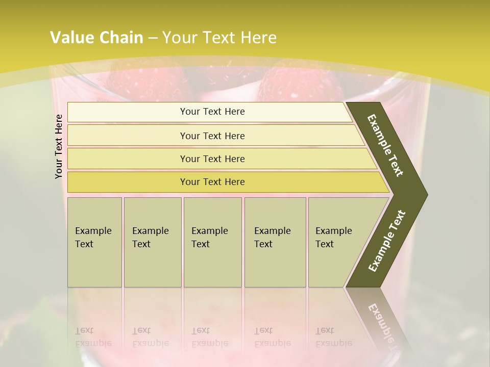 A Glass Of Raspberry Yogurt On A Wooden Table PowerPoint Template