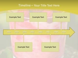 A Glass Of Raspberry Yogurt On A Wooden Table PowerPoint Template