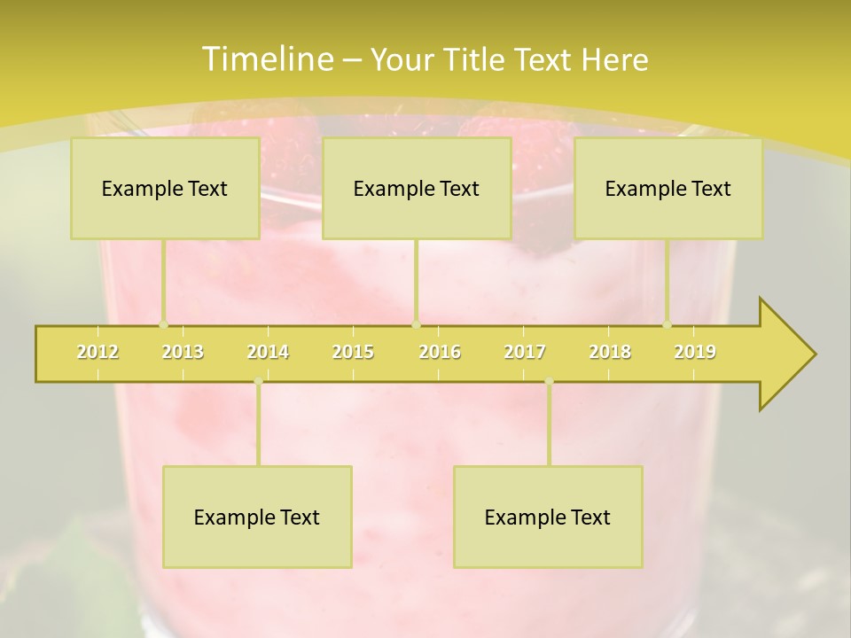A Glass Of Raspberry Yogurt On A Wooden Table PowerPoint Template