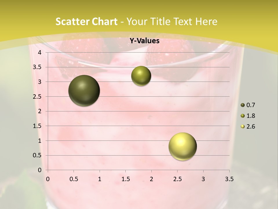A Glass Of Raspberry Yogurt On A Wooden Table PowerPoint Template