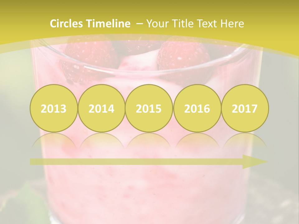 A Glass Of Raspberry Yogurt On A Wooden Table PowerPoint Template