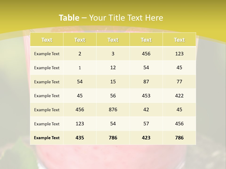 A Glass Of Raspberry Yogurt On A Wooden Table PowerPoint Template