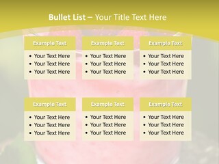 A Glass Of Raspberry Yogurt On A Wooden Table PowerPoint Template