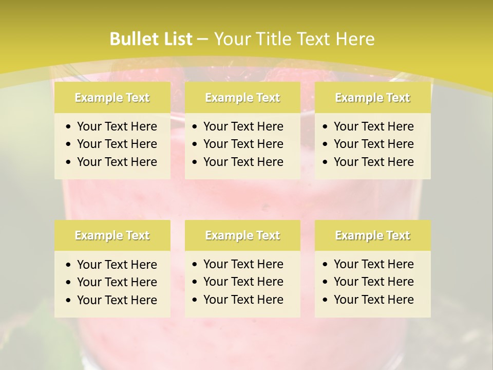 A Glass Of Raspberry Yogurt On A Wooden Table PowerPoint Template