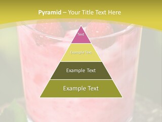 A Glass Of Raspberry Yogurt On A Wooden Table PowerPoint Template