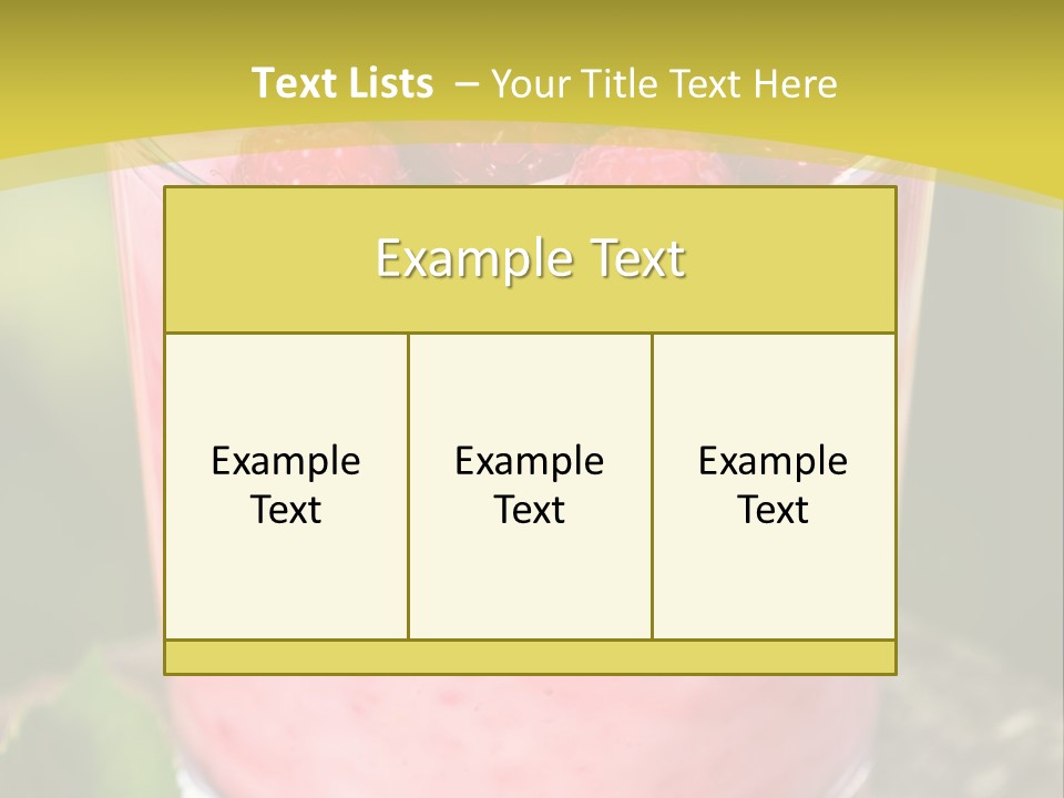A Glass Of Raspberry Yogurt On A Wooden Table PowerPoint Template