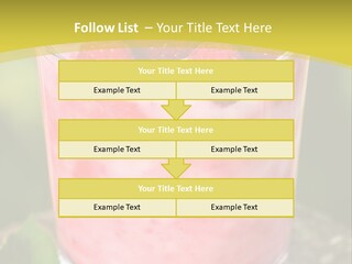 A Glass Of Raspberry Yogurt On A Wooden Table PowerPoint Template