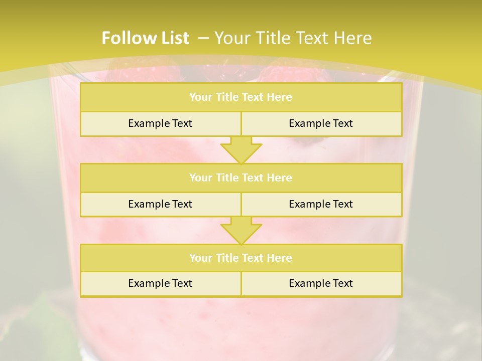 A Glass Of Raspberry Yogurt On A Wooden Table PowerPoint Template