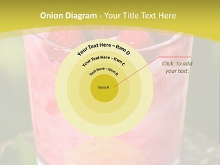 A Glass Of Raspberry Yogurt On A Wooden Table PowerPoint Template