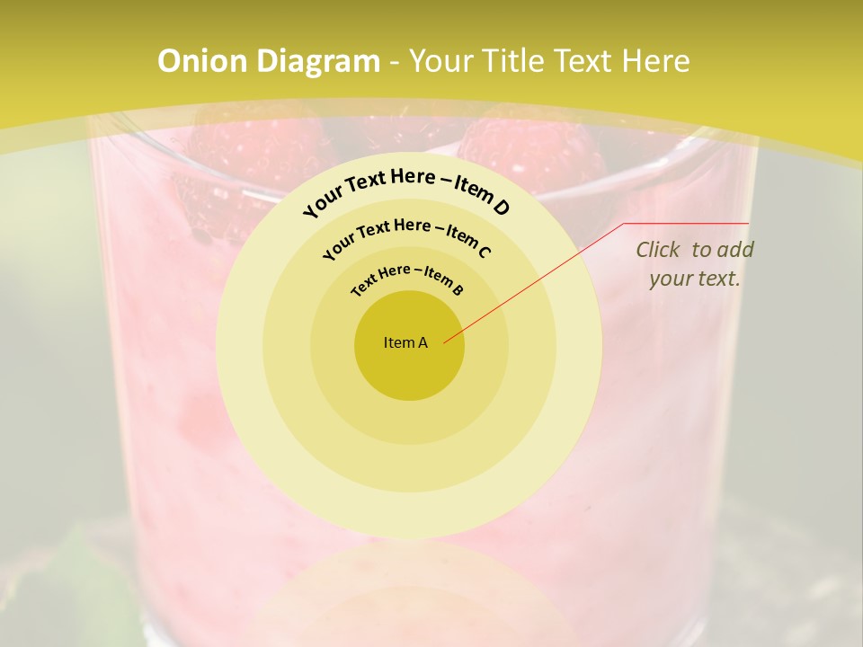 A Glass Of Raspberry Yogurt On A Wooden Table PowerPoint Template