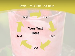 A Glass Of Raspberry Yogurt On A Wooden Table PowerPoint Template