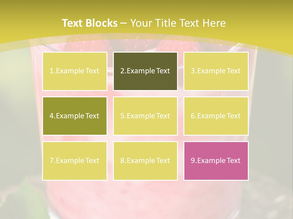A Glass Of Raspberry Yogurt On A Wooden Table PowerPoint Template