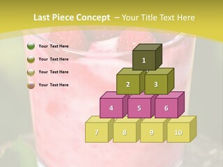 A Glass Of Raspberry Yogurt On A Wooden Table PowerPoint Template