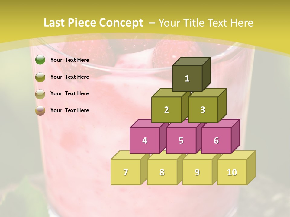A Glass Of Raspberry Yogurt On A Wooden Table PowerPoint Template