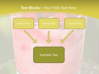 A Glass Of Raspberry Yogurt On A Wooden Table PowerPoint Template