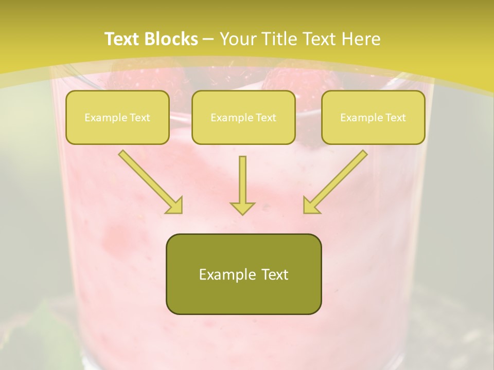 A Glass Of Raspberry Yogurt On A Wooden Table PowerPoint Template