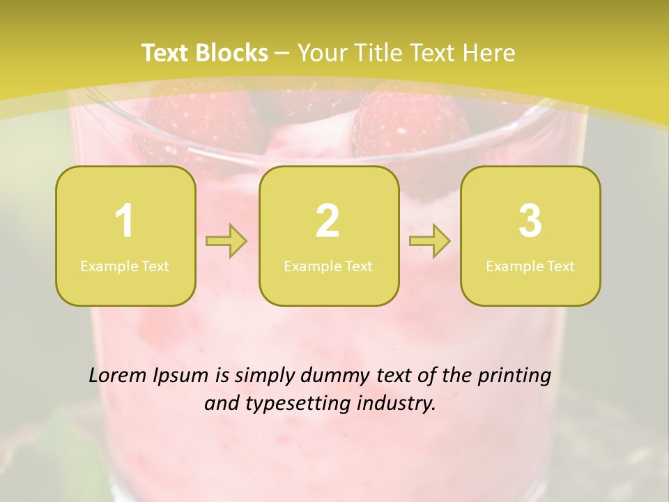 A Glass Of Raspberry Yogurt On A Wooden Table PowerPoint Template