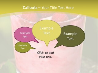 A Glass Of Raspberry Yogurt On A Wooden Table PowerPoint Template