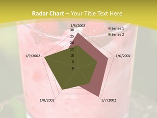 A Glass Of Raspberry Yogurt On A Wooden Table PowerPoint Template