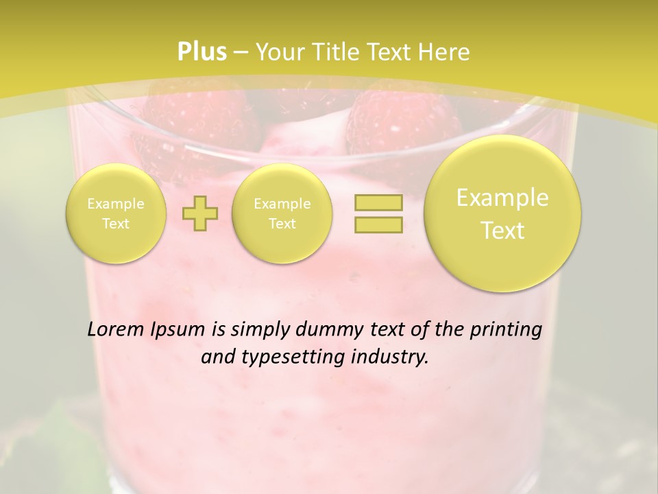A Glass Of Raspberry Yogurt On A Wooden Table PowerPoint Template