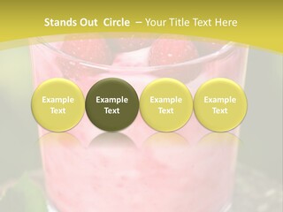 A Glass Of Raspberry Yogurt On A Wooden Table PowerPoint Template