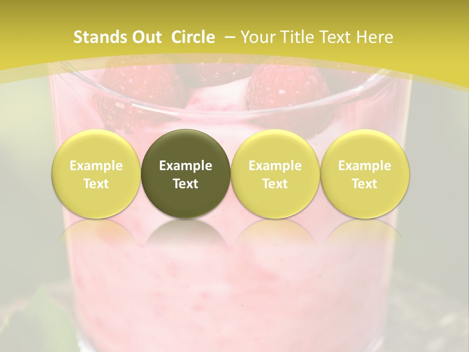 A Glass Of Raspberry Yogurt On A Wooden Table PowerPoint Template