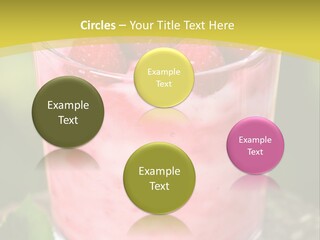 A Glass Of Raspberry Yogurt On A Wooden Table PowerPoint Template