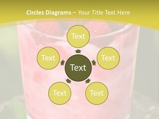 A Glass Of Raspberry Yogurt On A Wooden Table PowerPoint Template