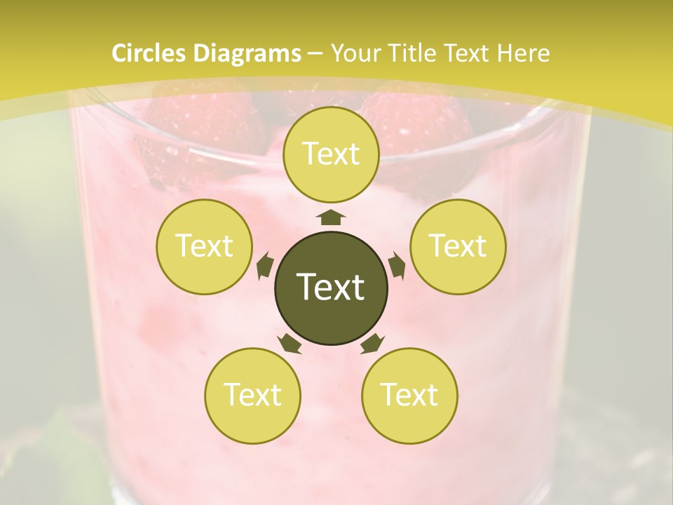 A Glass Of Raspberry Yogurt On A Wooden Table PowerPoint Template