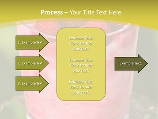 A Glass Of Raspberry Yogurt On A Wooden Table PowerPoint Template