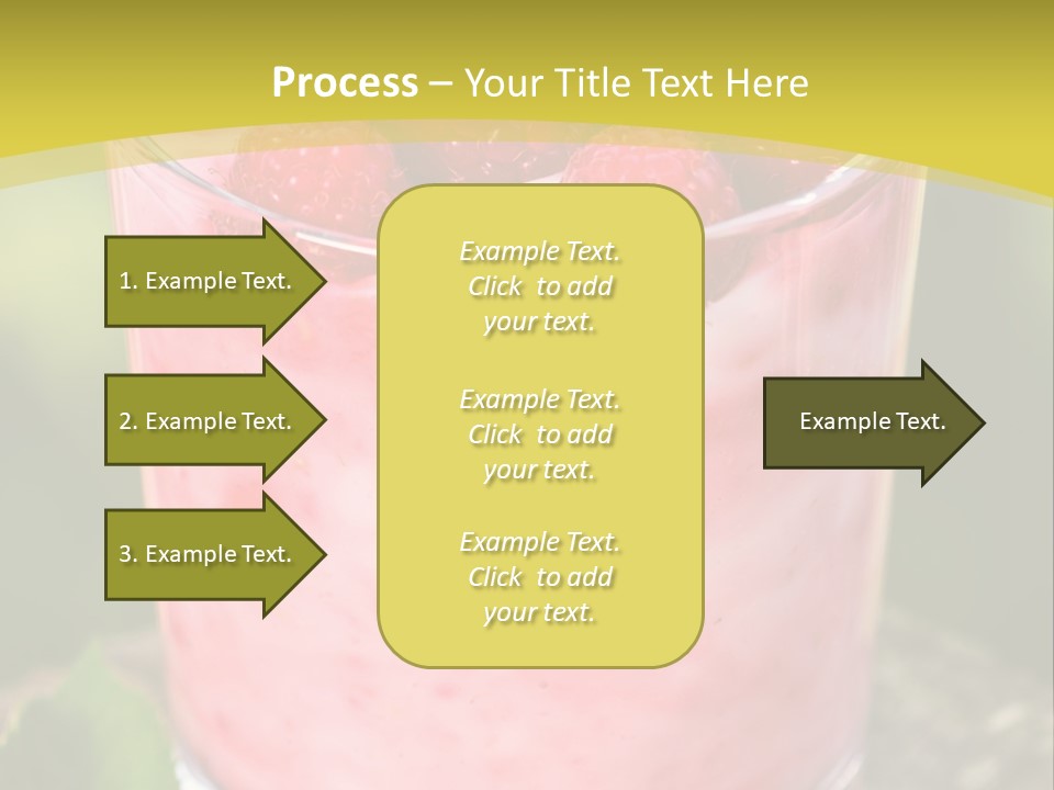 A Glass Of Raspberry Yogurt On A Wooden Table PowerPoint Template