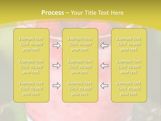 A Glass Of Raspberry Yogurt On A Wooden Table PowerPoint Template