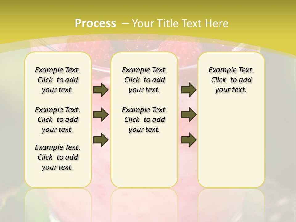 A Glass Of Raspberry Yogurt On A Wooden Table PowerPoint Template
