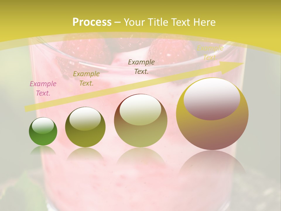 A Glass Of Raspberry Yogurt On A Wooden Table PowerPoint Template