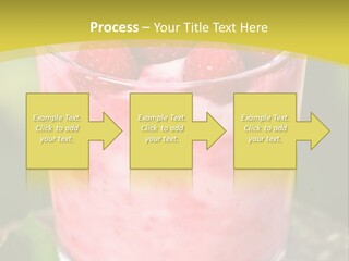 A Glass Of Raspberry Yogurt On A Wooden Table PowerPoint Template