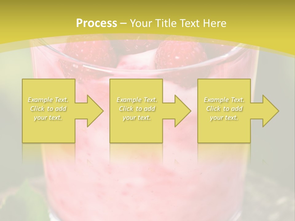 A Glass Of Raspberry Yogurt On A Wooden Table PowerPoint Template