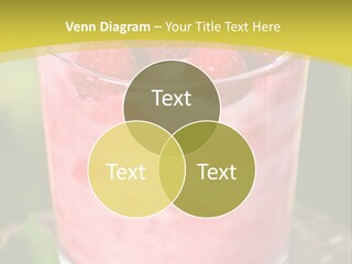 A Glass Of Raspberry Yogurt On A Wooden Table PowerPoint Template