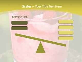 A Glass Of Raspberry Yogurt On A Wooden Table PowerPoint Template