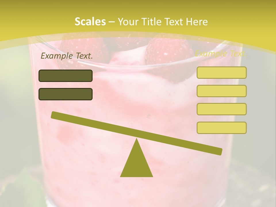 A Glass Of Raspberry Yogurt On A Wooden Table PowerPoint Template