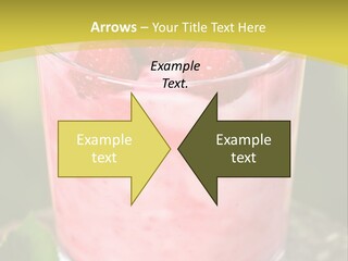 A Glass Of Raspberry Yogurt On A Wooden Table PowerPoint Template