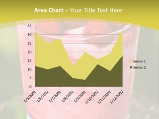 A Glass Of Raspberry Yogurt On A Wooden Table PowerPoint Template
